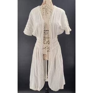 Seaspice resort wear women's cover all white Size Large  100% cotton crochet